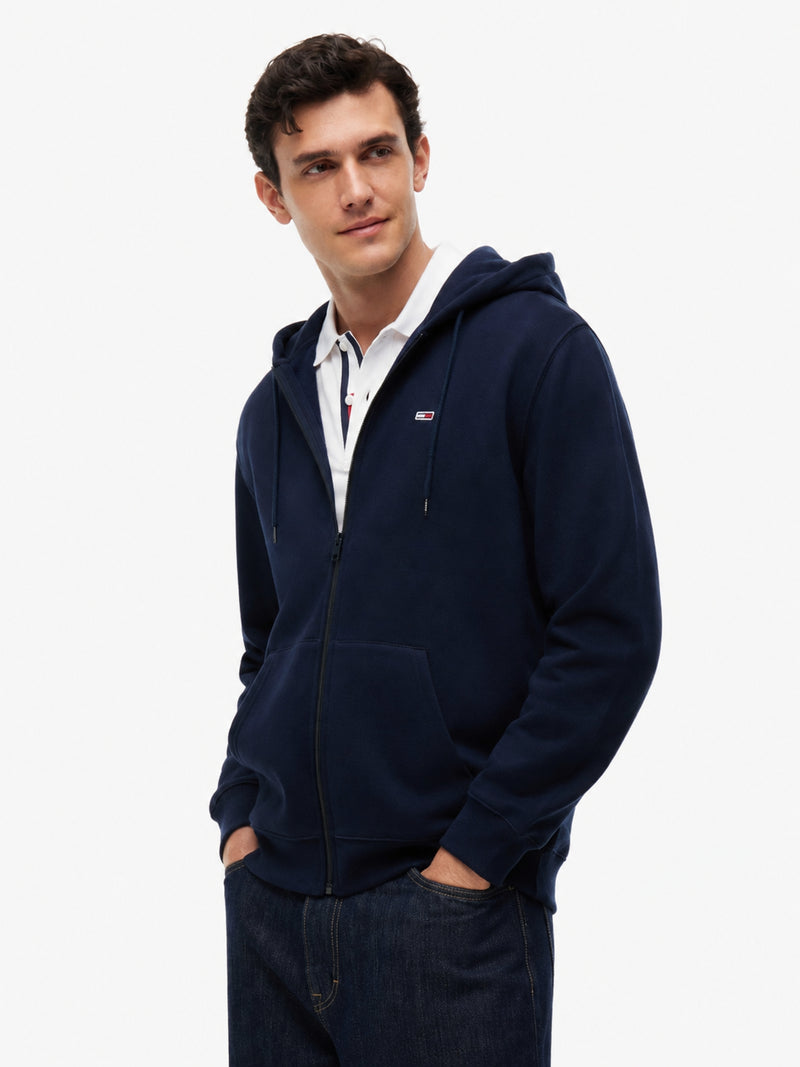 Regular Fit Brushed Fleece Hooded Zip Thru Sweatshirt