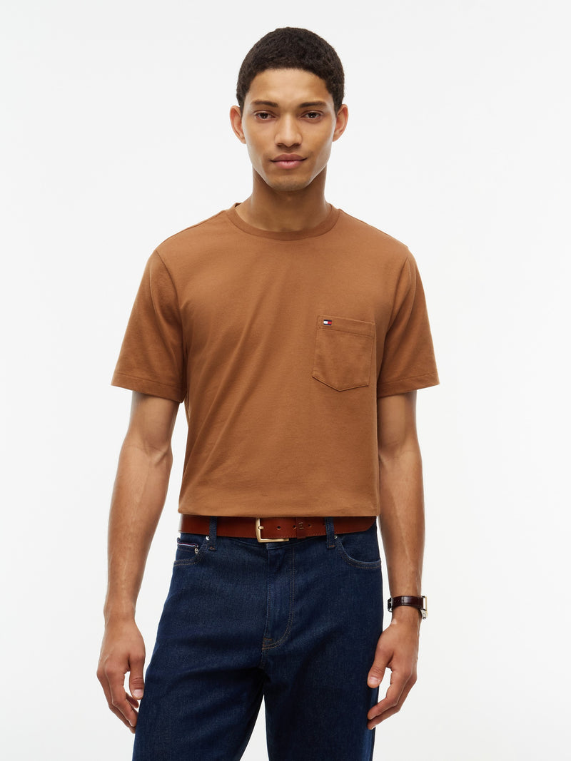 Regular Fit Solid Pocket Tshirt