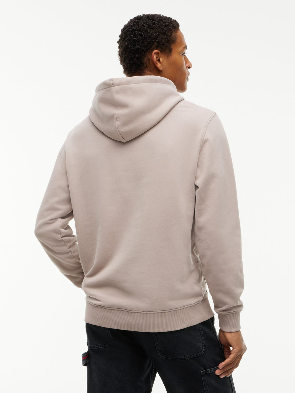 Regular Fit Diagonal Terry Hooded Sweatshirt