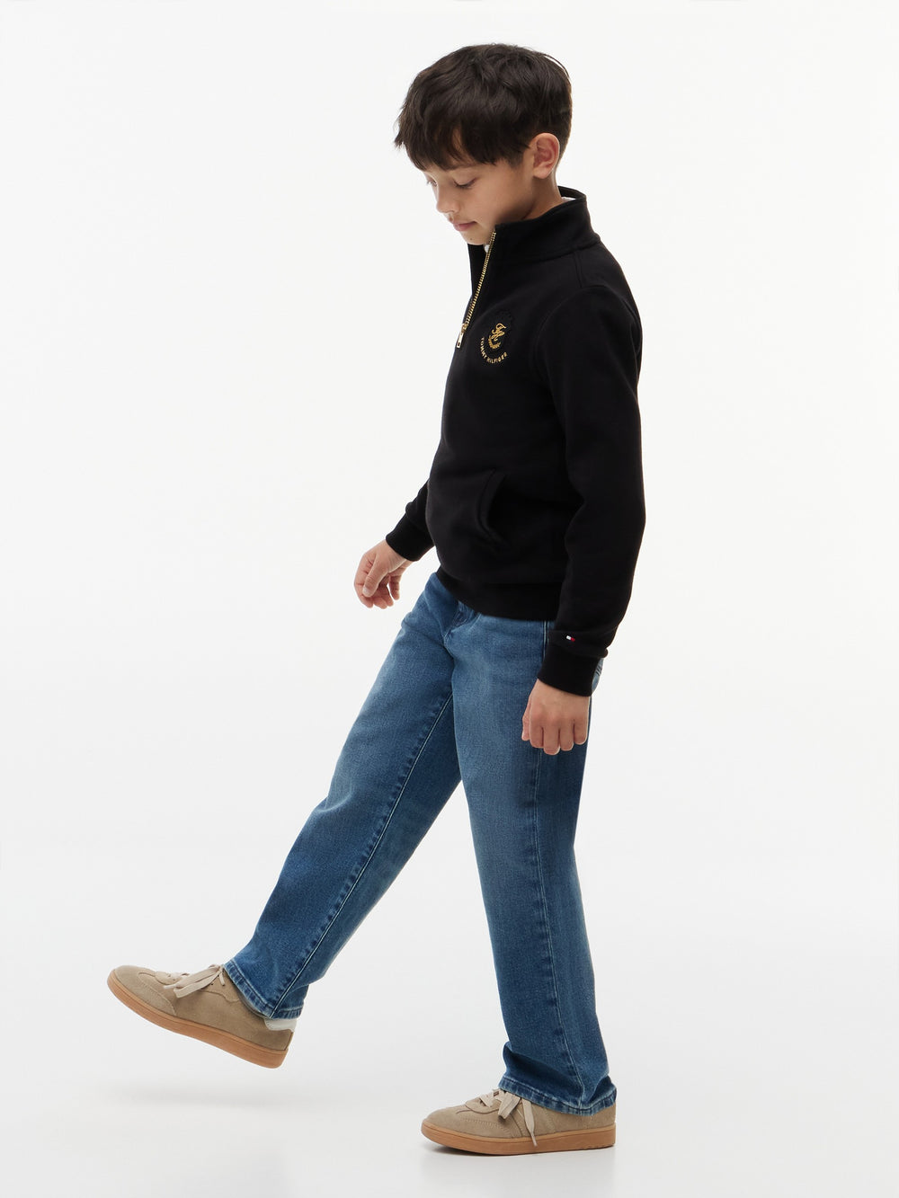 Kids Interlock Quarter Zip Sweatshirt
