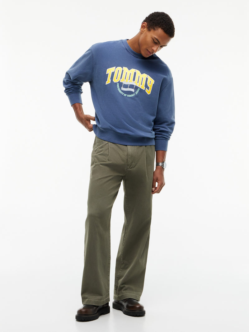 Relaxed Fit Terry Crew Neck Sweatshirt