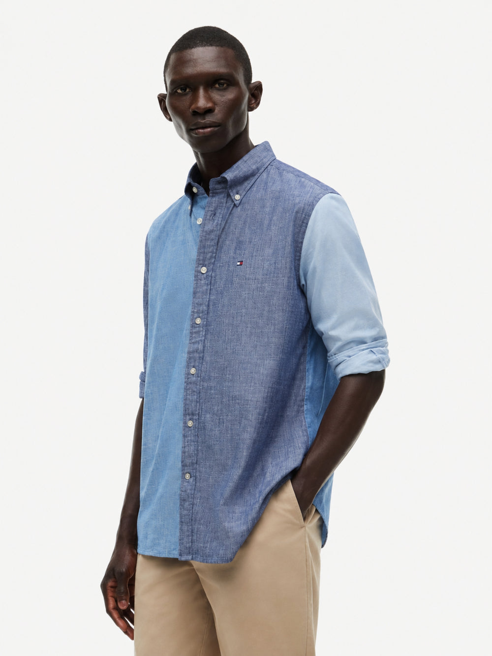 Relaxed Fit Solid Denim Shirt