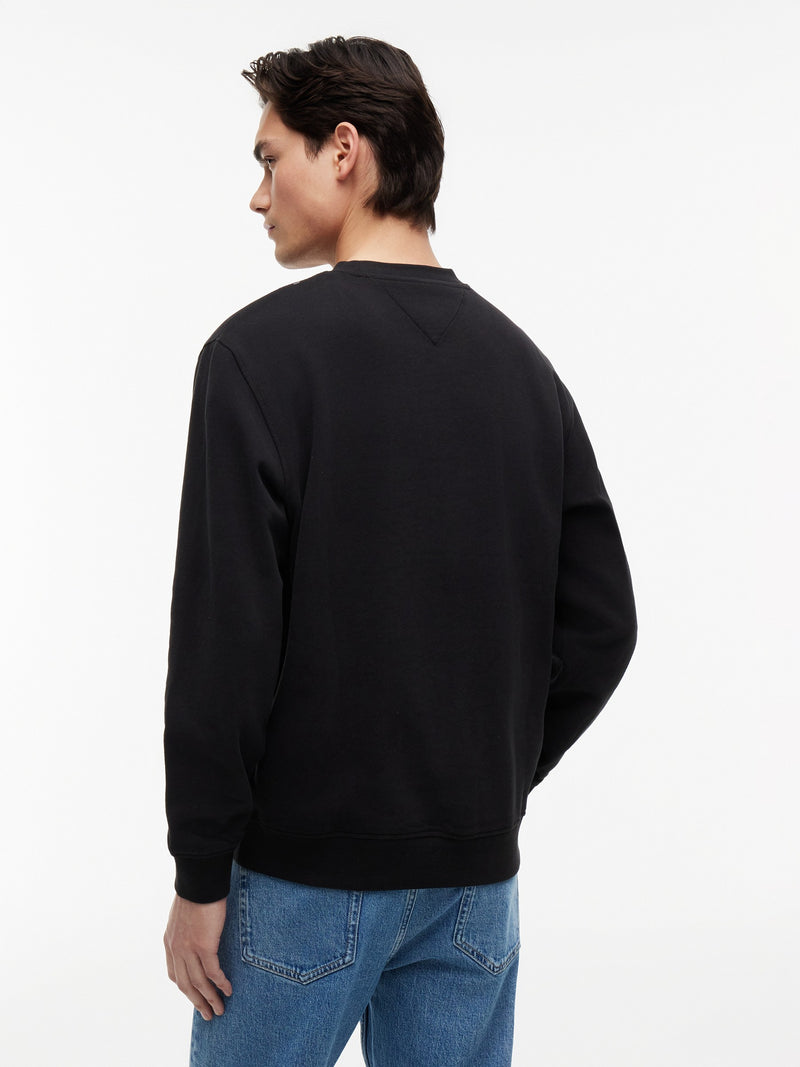 Regular Fit Suede Terry Crew Neck Sweatshirt