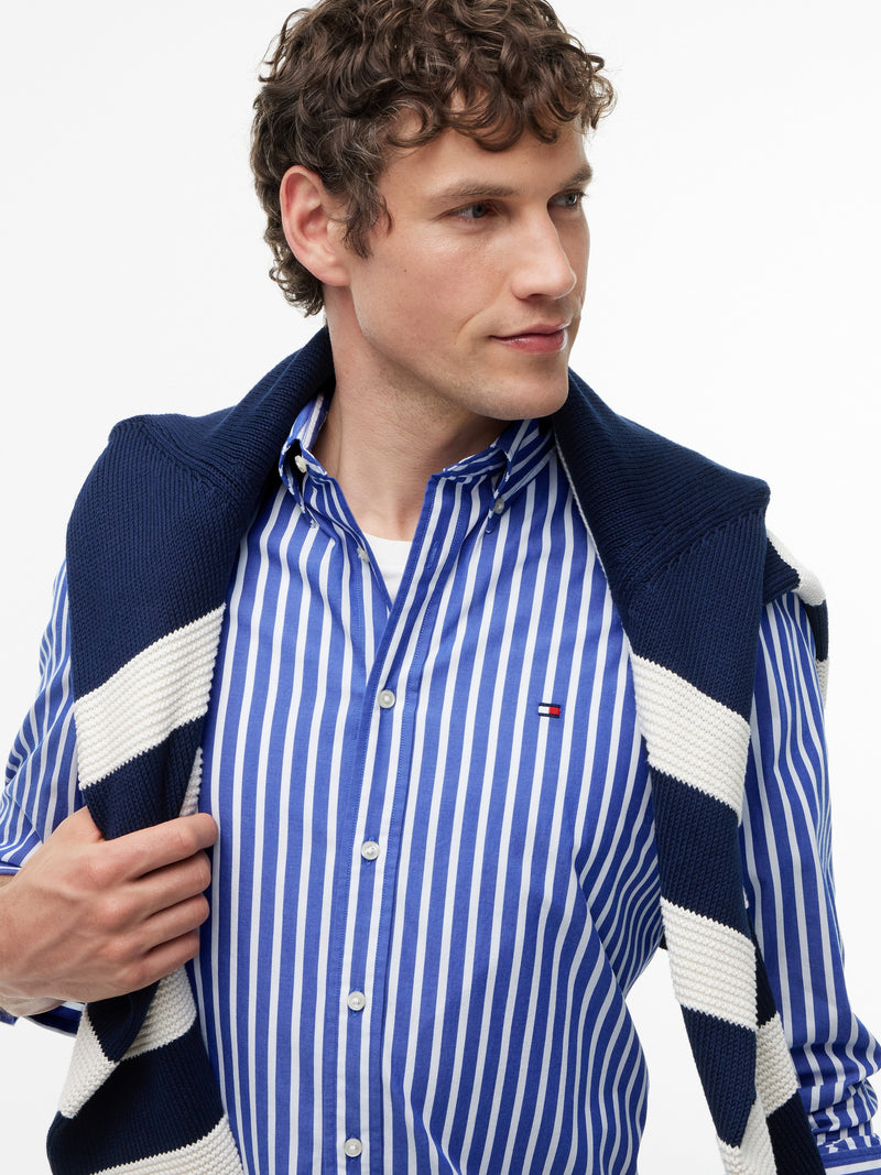 Regular Fit Stripe Poplin Shirt