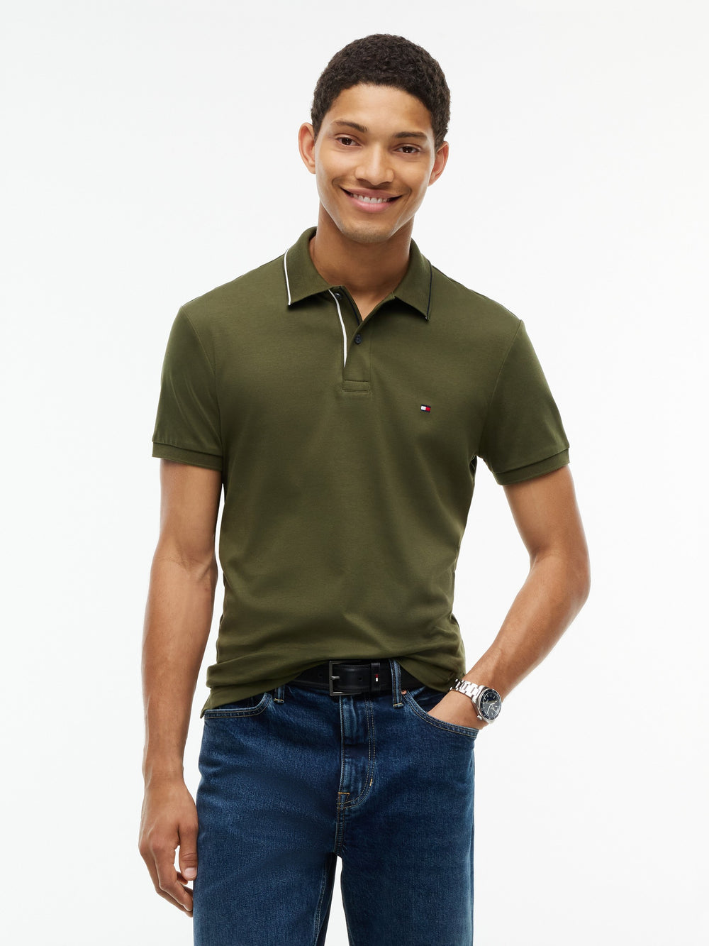 Slim Fit Interlock Polo