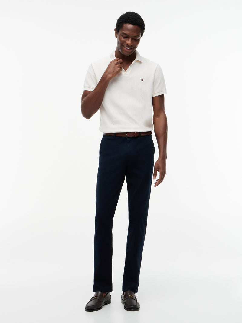 Men Denton Slim Straight Fit Structured Cotton Trouser