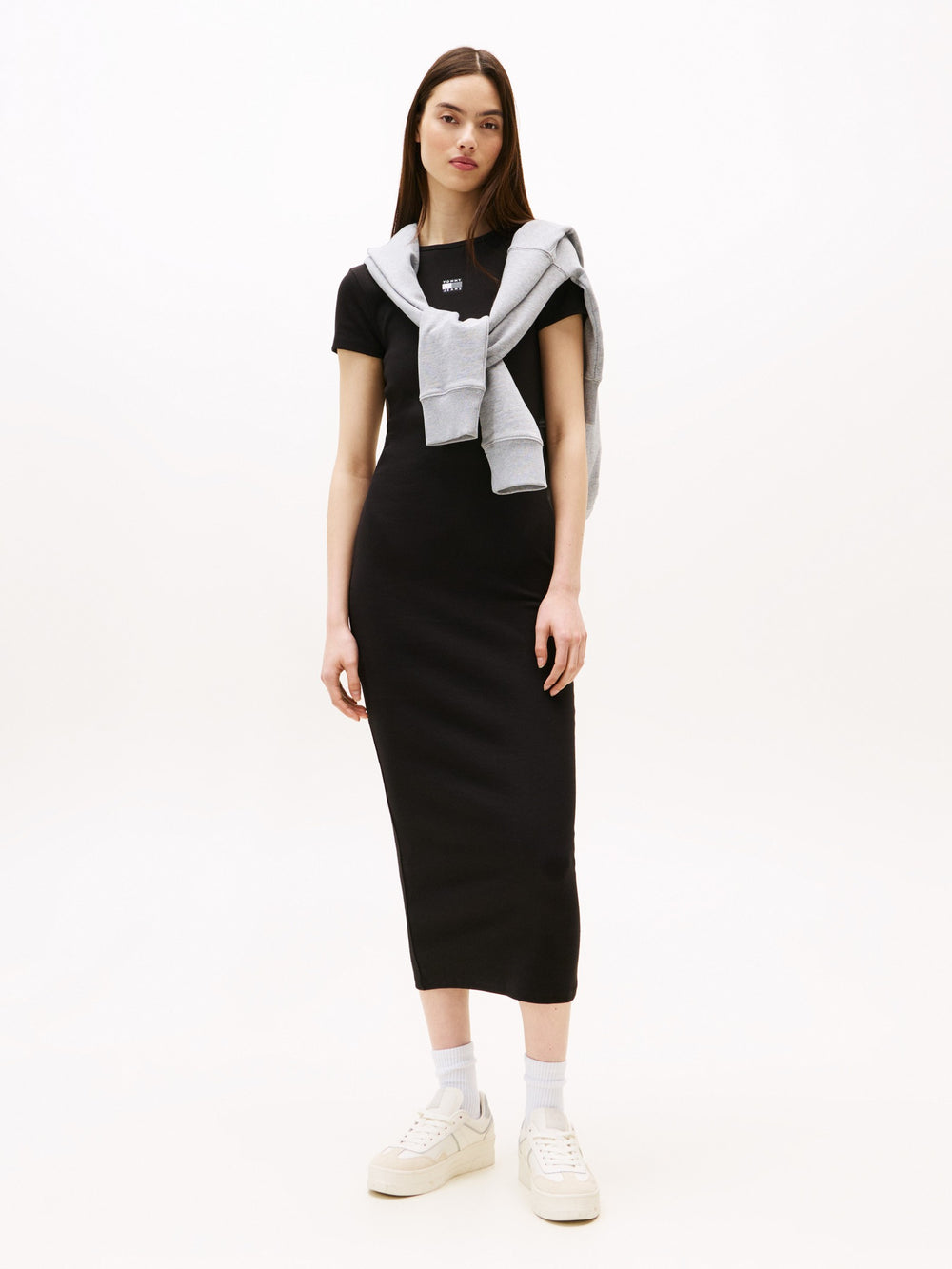Short Sleeve Solid Ribbed Bodycon Dress