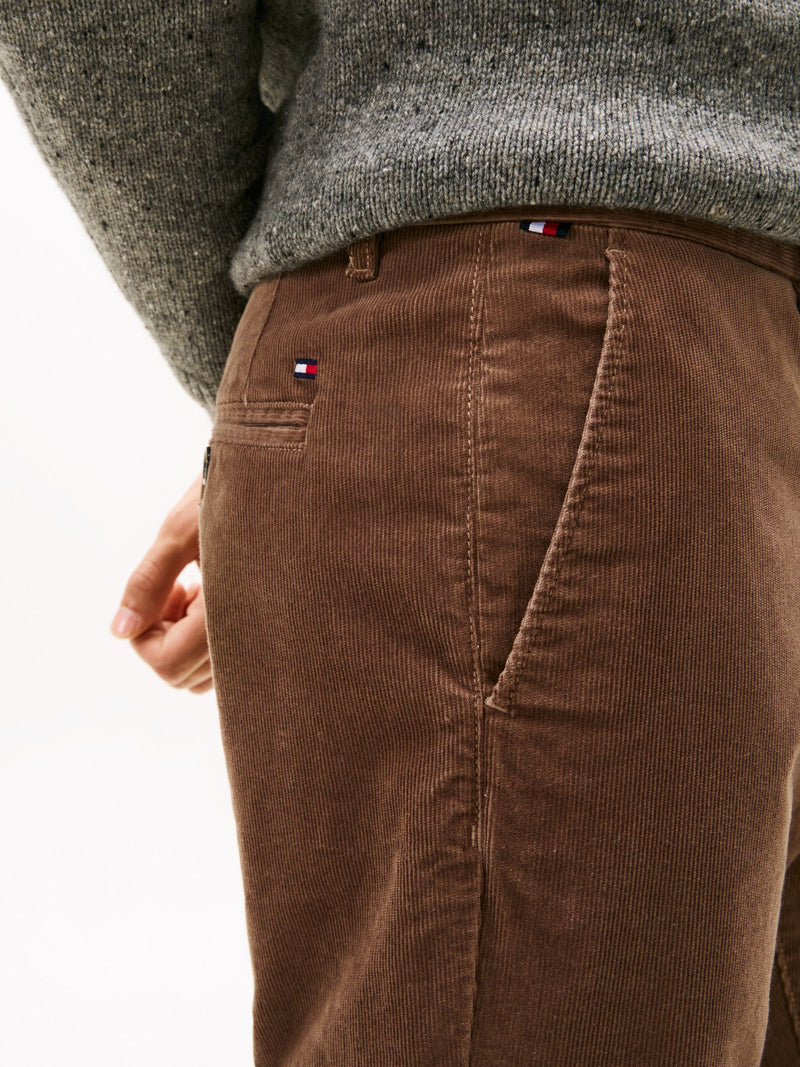 Men Slim Straight Fit Corduroy Trouser