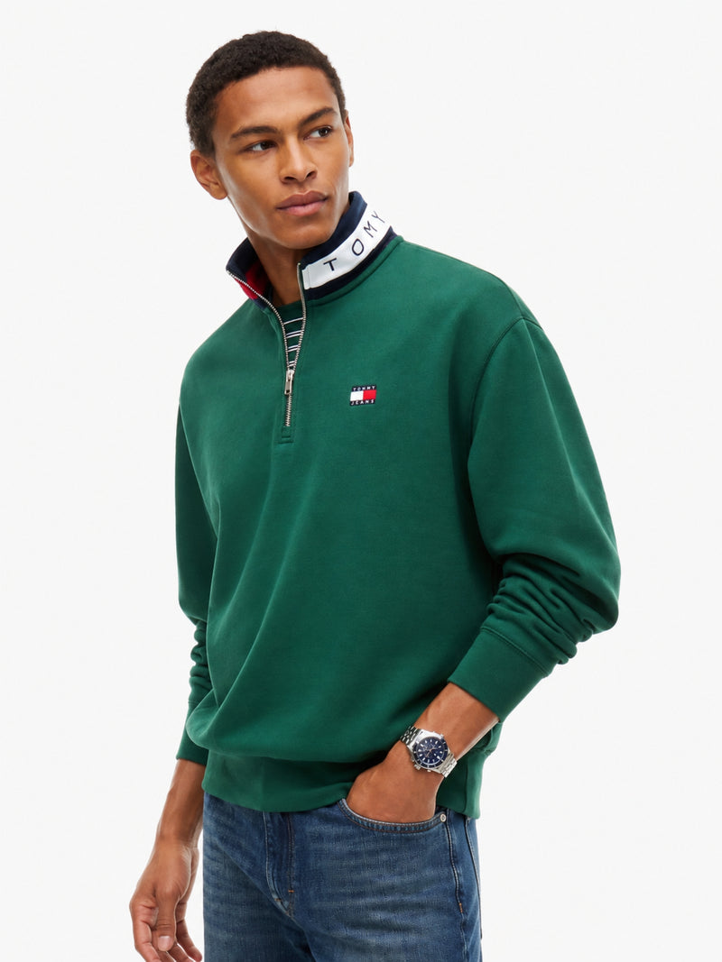Relaxed Fit Fleece Quarter Zip Sweatshirt