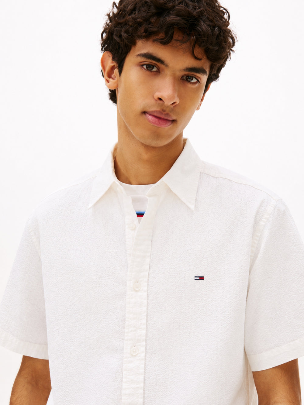 Regular Fit Solid Seersucker Shirt