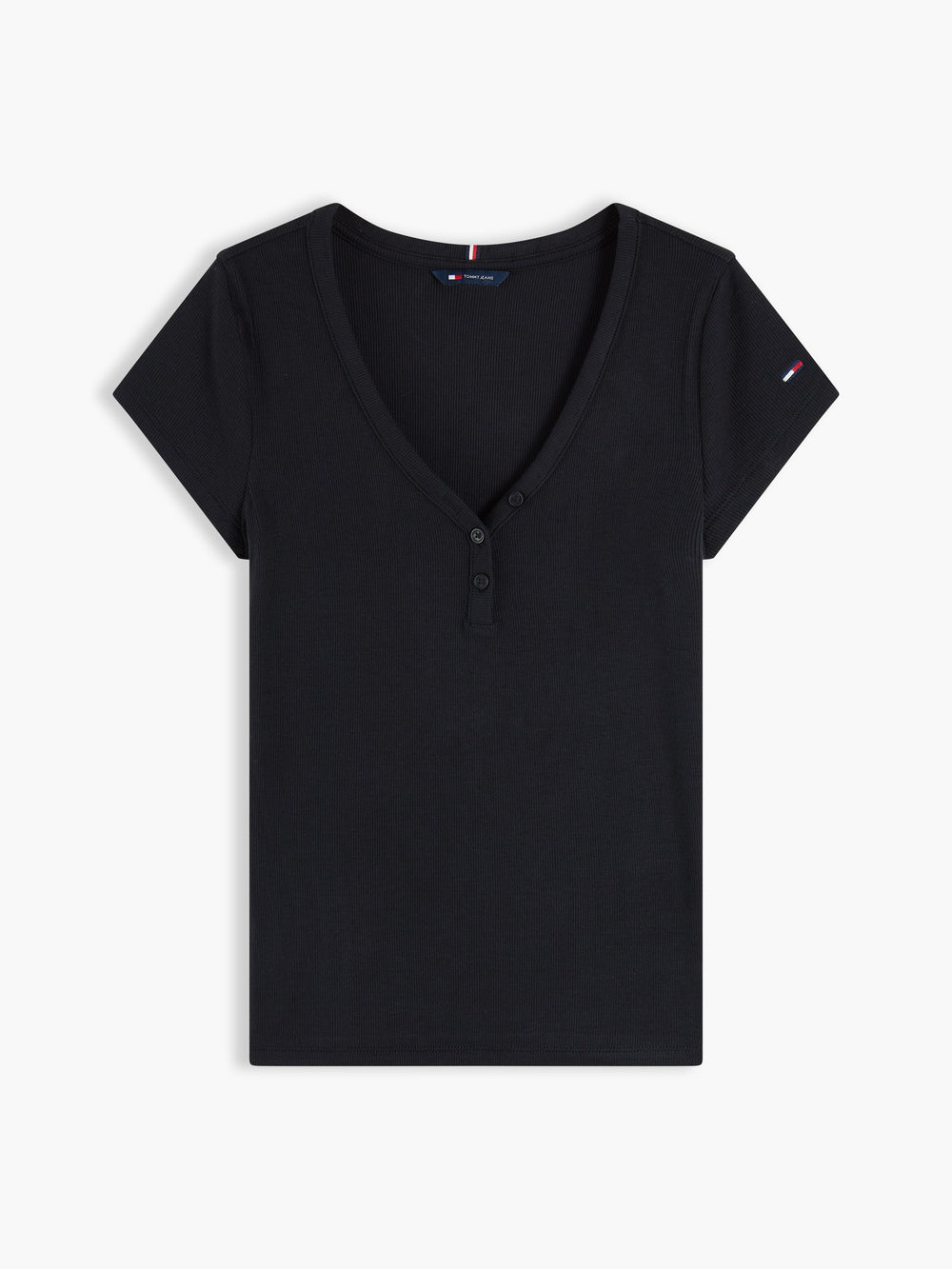 Solid Slim Fit Half Sleeve Ribbed T-Shirt