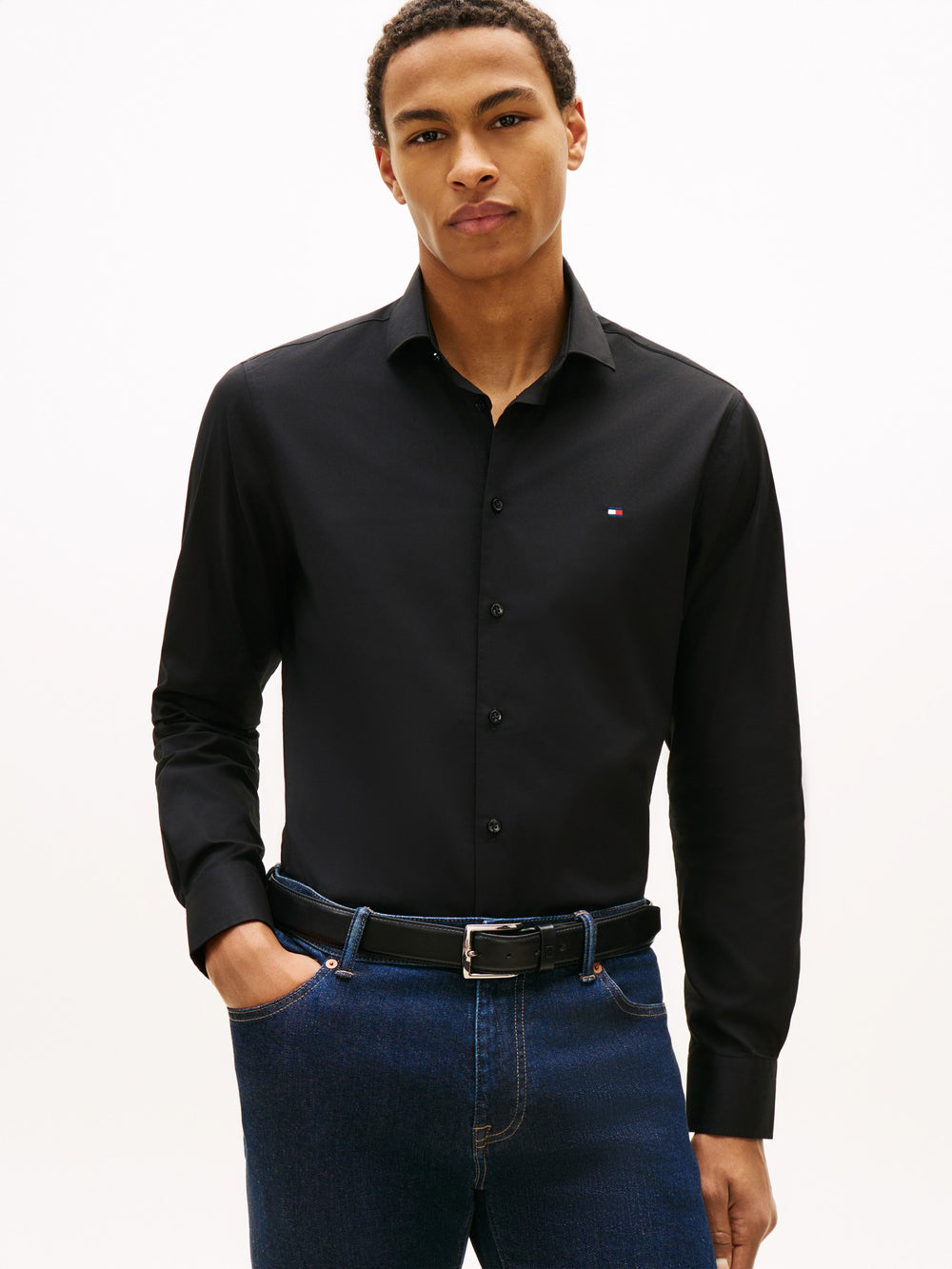 Slim Fit Solid Poplin Shirt