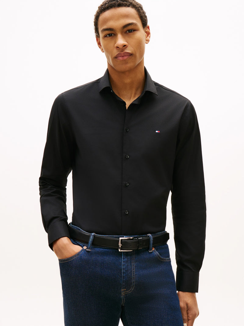 Slim Fit Solid Poplin Shirt