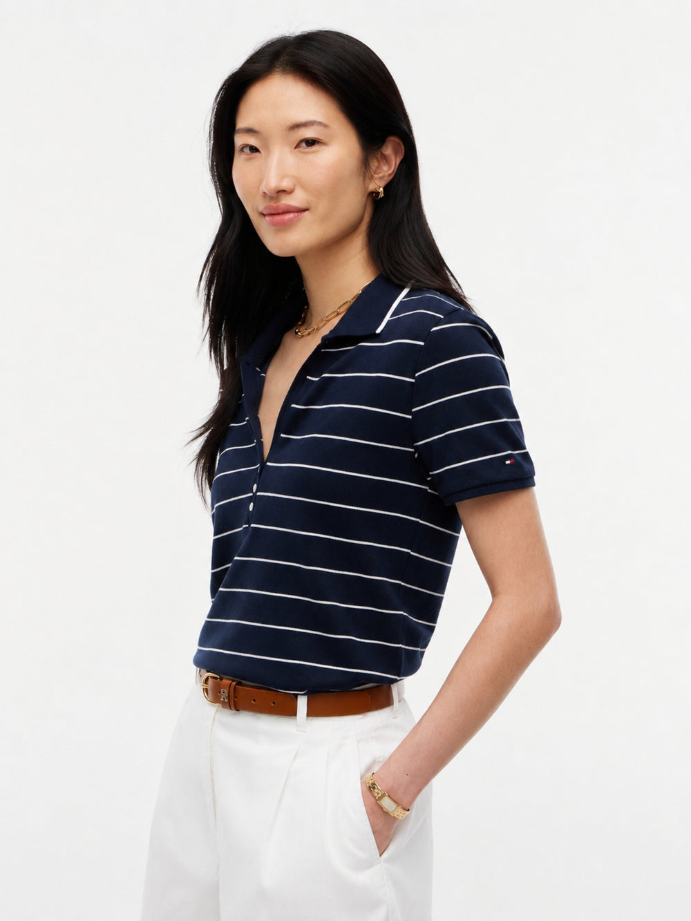 Stripe Regular Fit Half Sleeve Lyocell Pique Polo