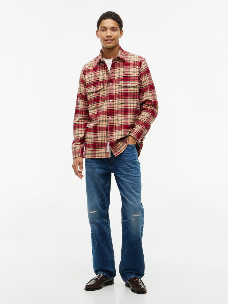 Relaxed Fit Shacket Flannel Shirt