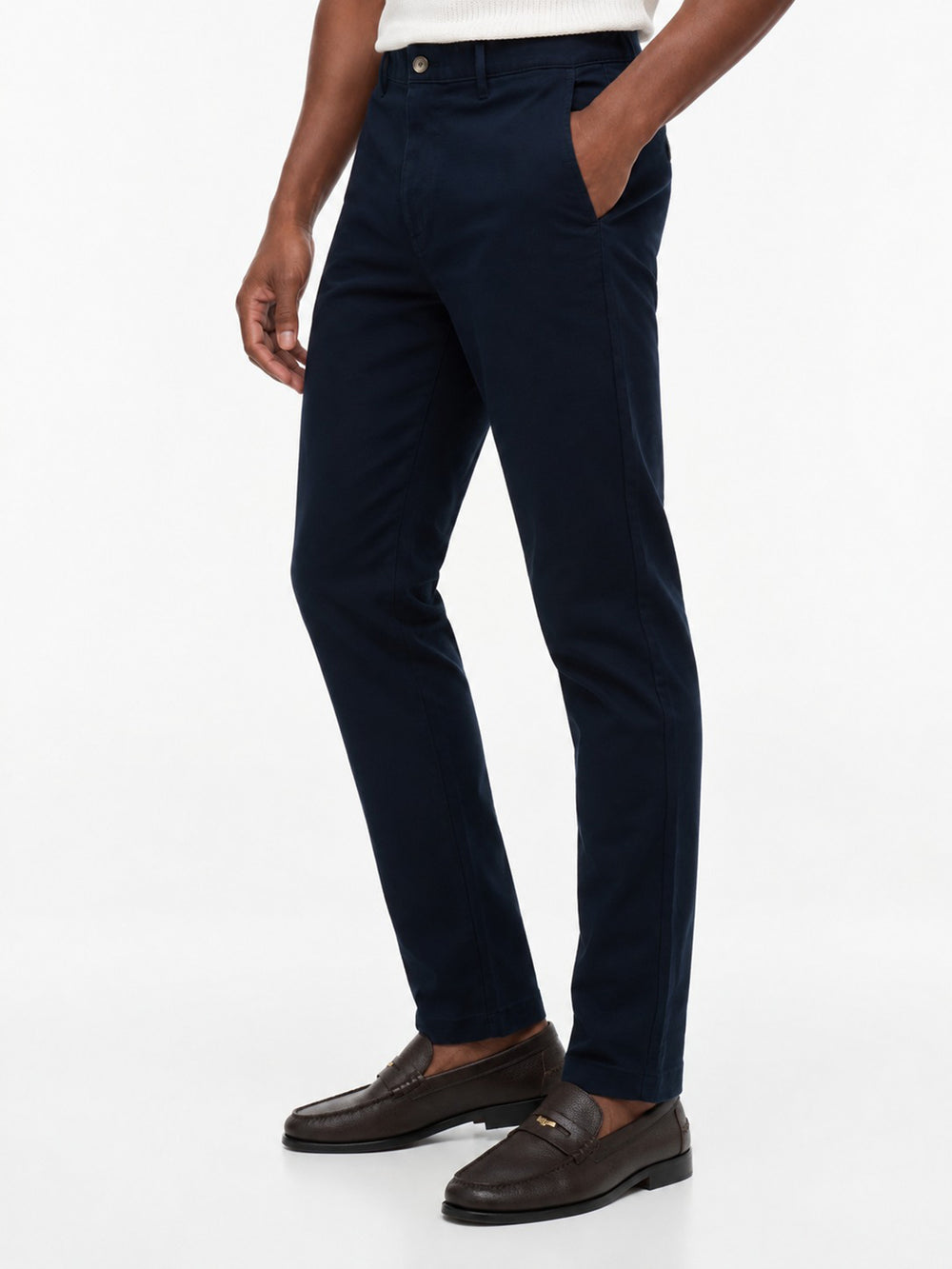 Men Denton Slim Straight Fit Structured Cotton Trouser