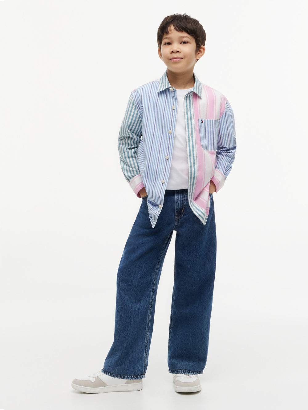 Kids Stretch Color Block Shirt