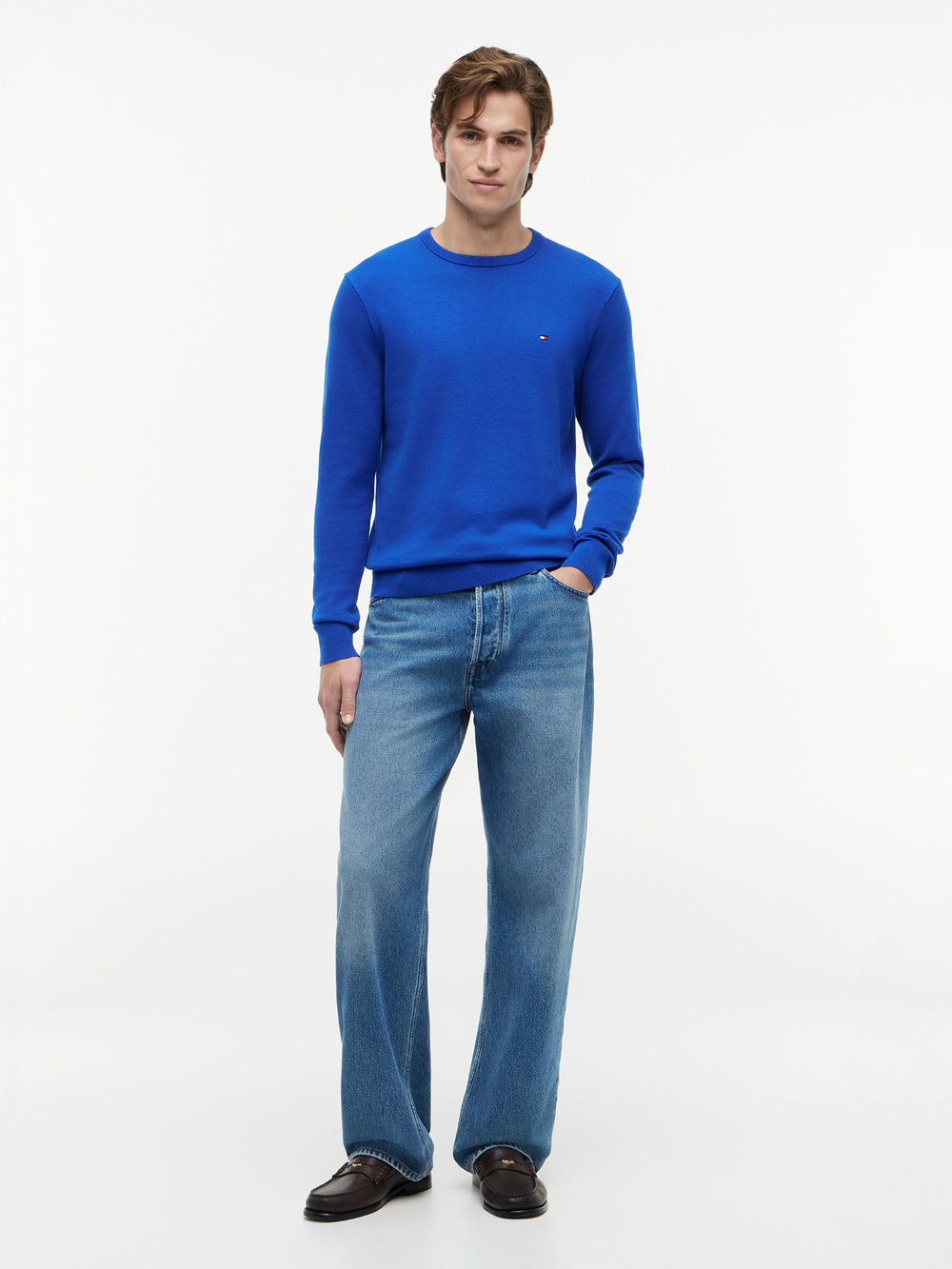 Crew Neck Solid Pullover