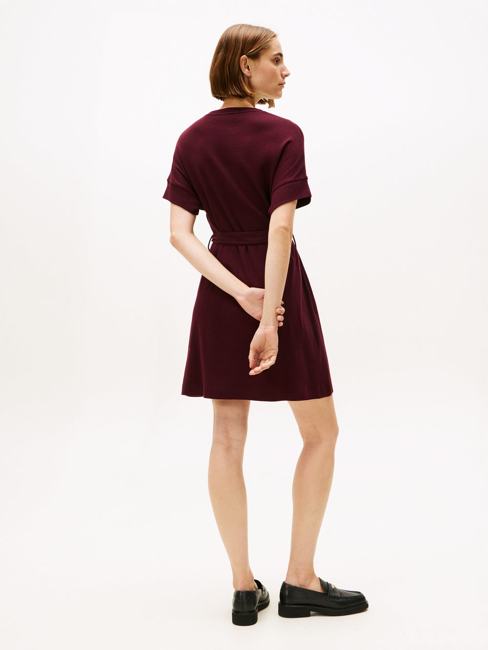 Short Sleeve Solid Cody Fit & Flare Dress