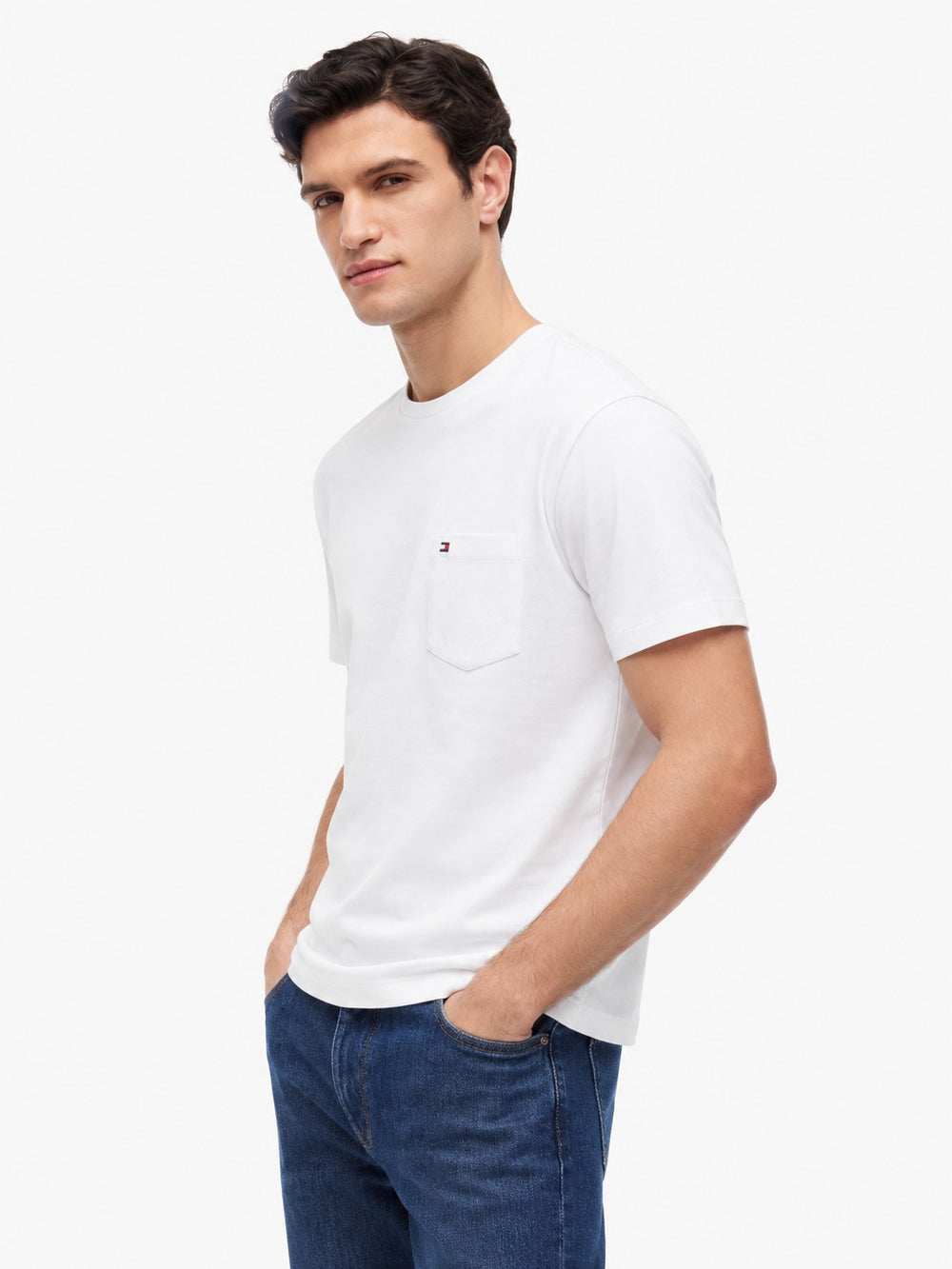 Regular Fit Solid Pocket Tshirt