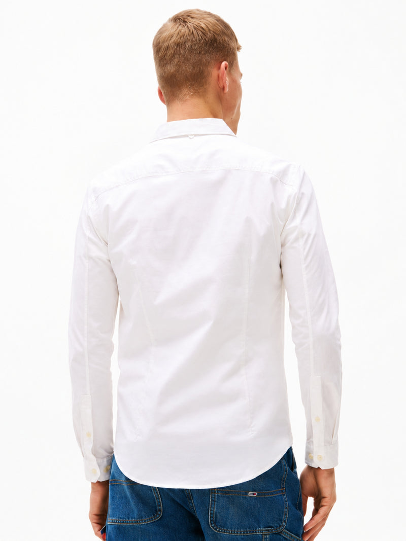 Slim Fit Solid Stretch Poplin Shirt