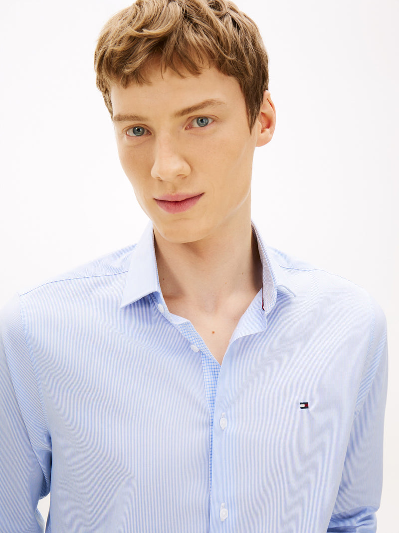 Slim Fit Stripe Poplin Shirt