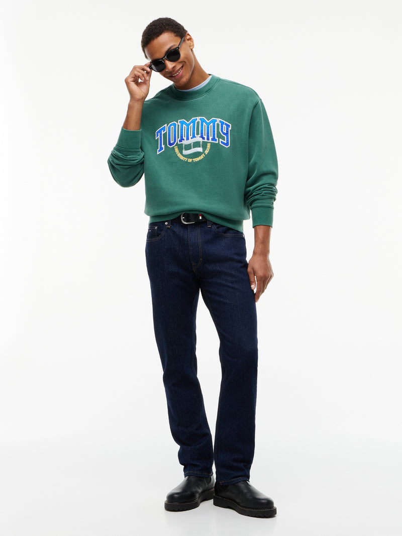 Relaxed Fit Terry Crew Neck Sweatshirt