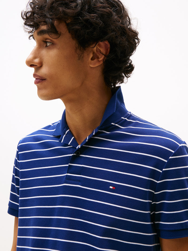 Regular Fit Striped Liquid Cotton Polo