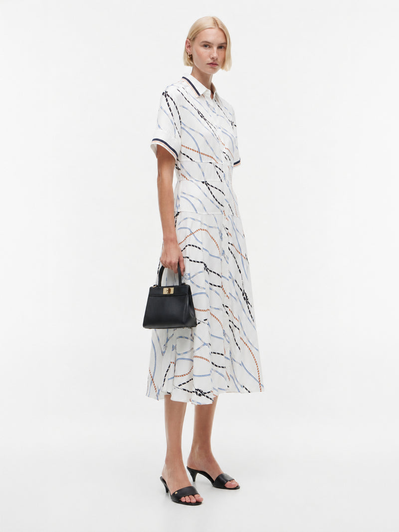 Half Sleeve Aop Viscose Shirt Dress