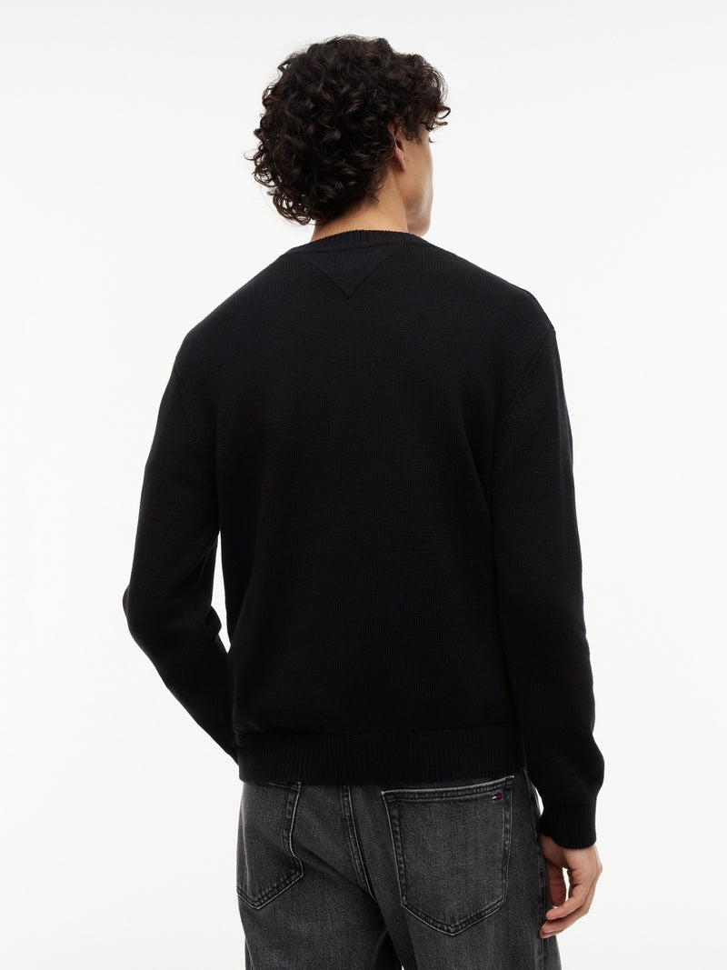 Regular Fit Jaquard Loose Knit Pullover