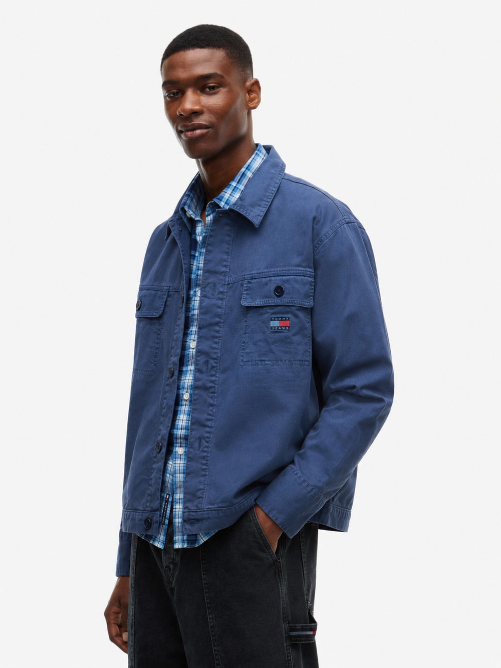 Oversized Fit Solid Overshirt Shirt