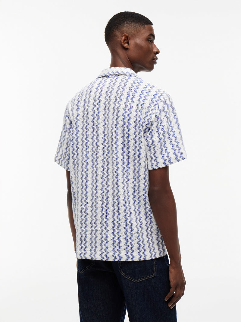 Regular Fit Stripe Crochet Shirt