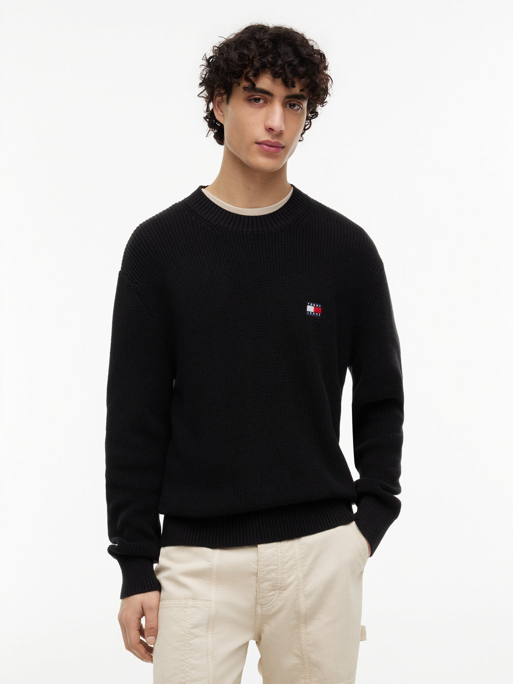 Regular Fit Badge Loose Knit Pullover