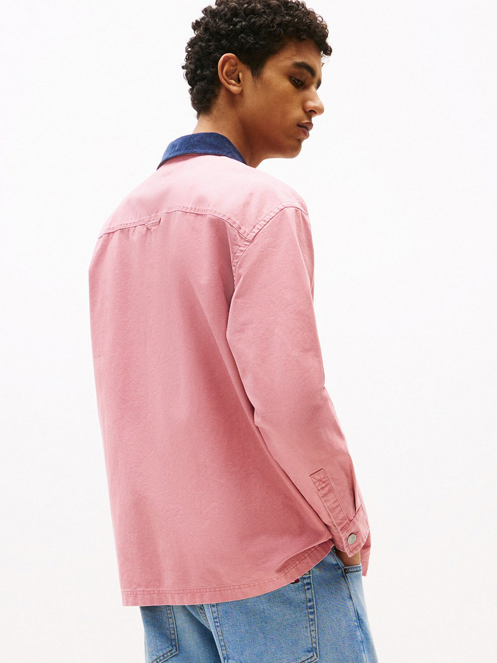 Oversized Fit Solid Overshirt Shirt