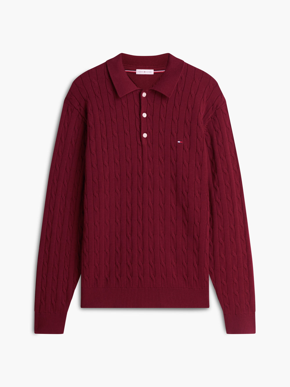 Cable Knit Button Placket Sweater