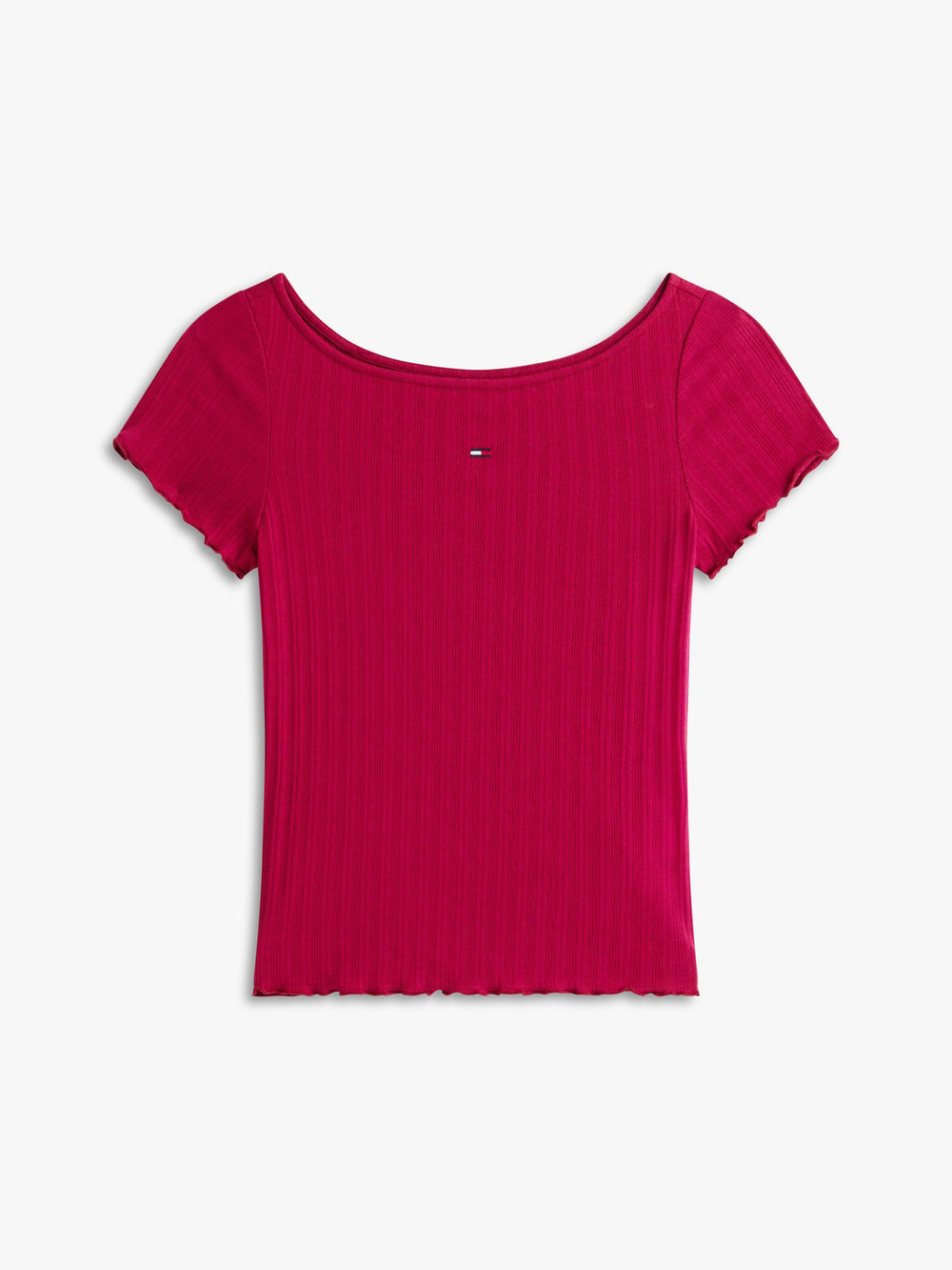 Solid Slim Fit Half Sleeve Ribbed T-Shirt