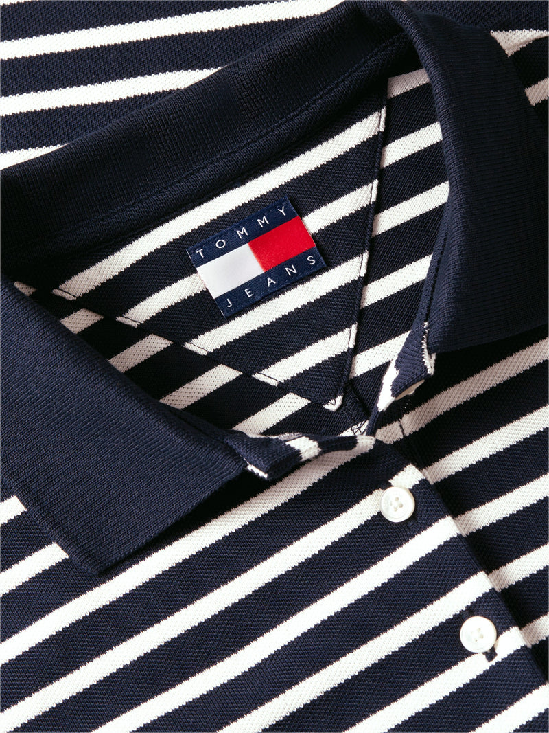 Half Sleeve Stripe Pique F-and-F Polo Dress