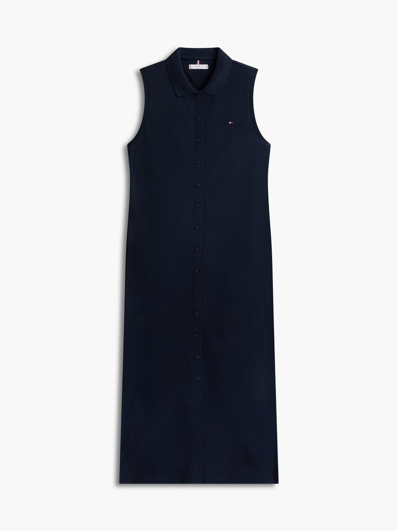 Full Sleeve Solid Viscose Blend Bodycon Polo Dress