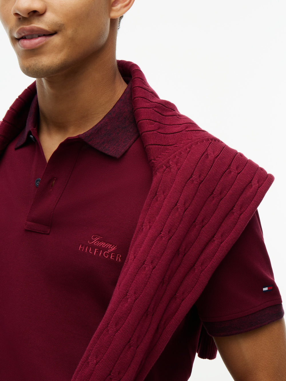 Regular Fit Pique Melange Collar Polo