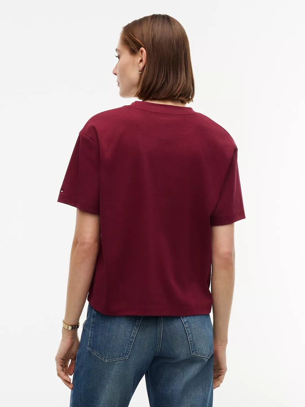 Solid Relaxed Fit Half Sleeve Interlock T-Shirt