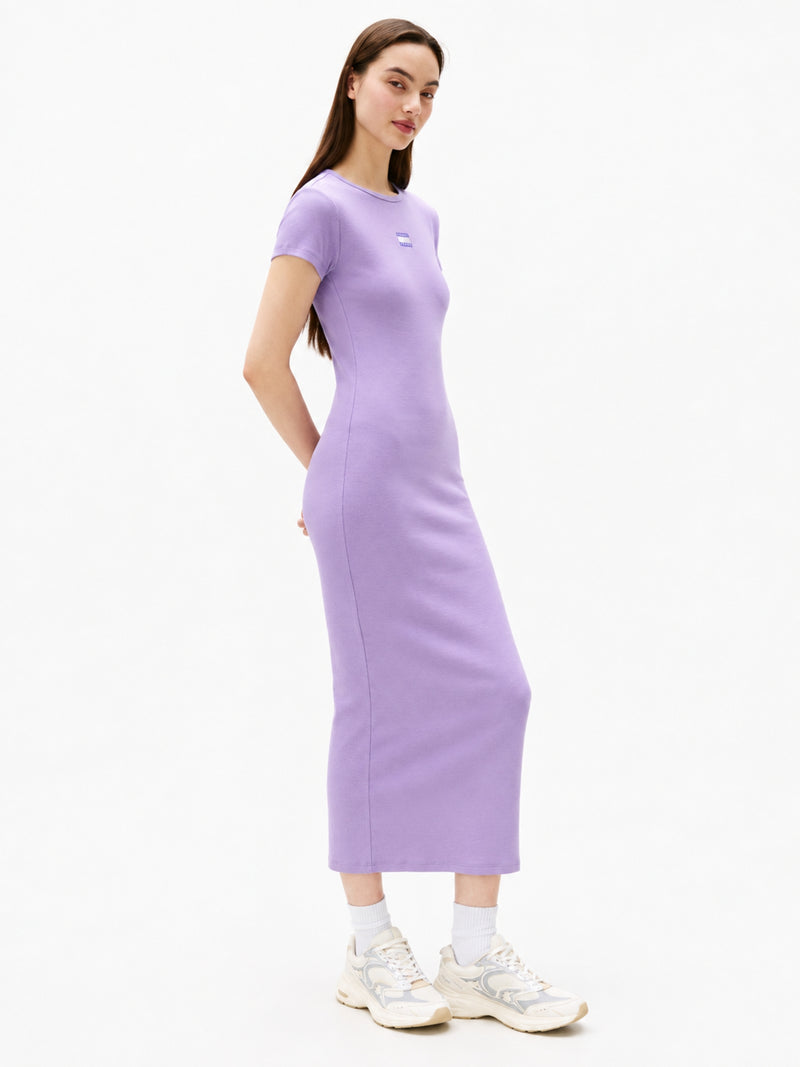 Short Sleeve Solid Ribbed Bodycon Dress