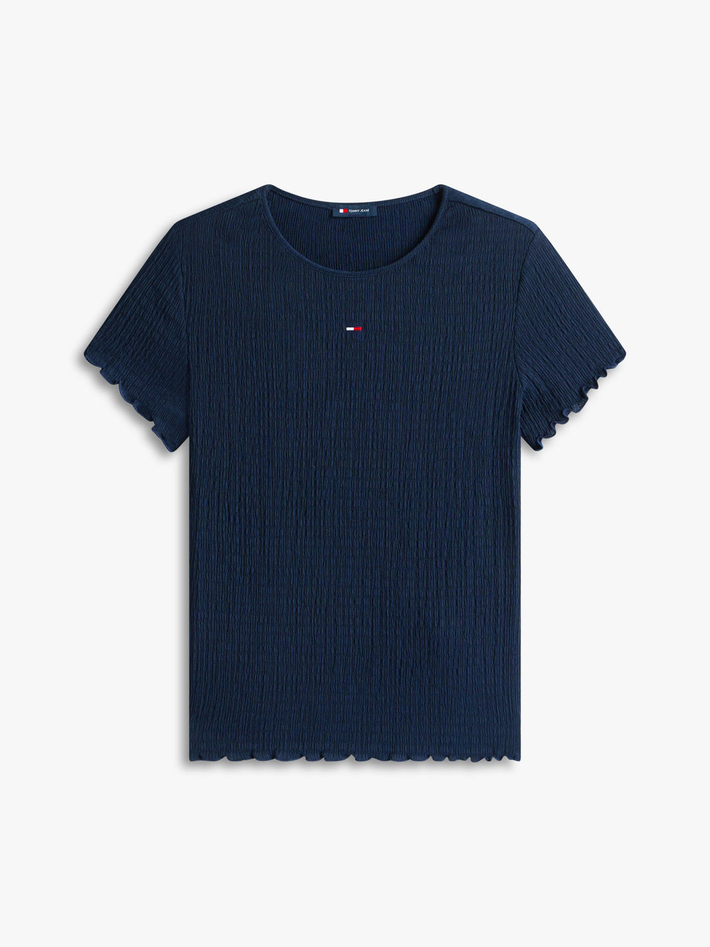 Solid Slim Fit Half Sleeve Seersucker T-Shirt