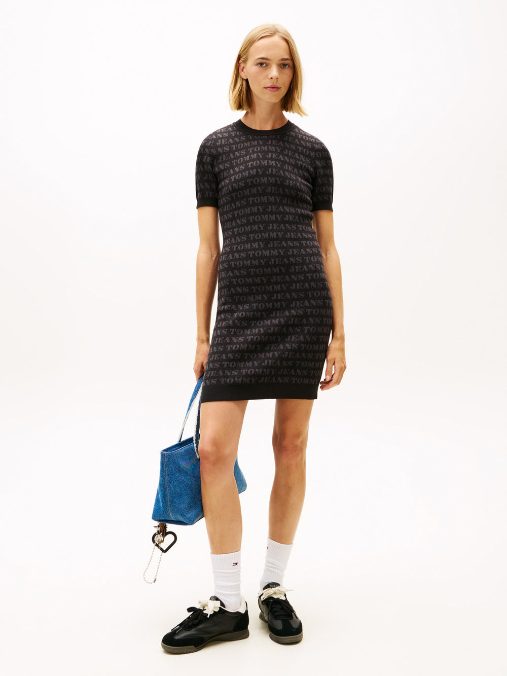 Short Sleeve Aop Sweater Bodycon Dress