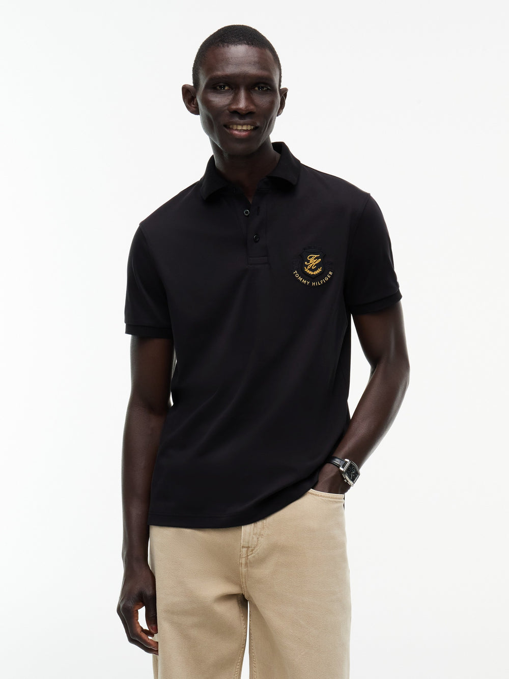 Regular Fit Interlock Badge Polo