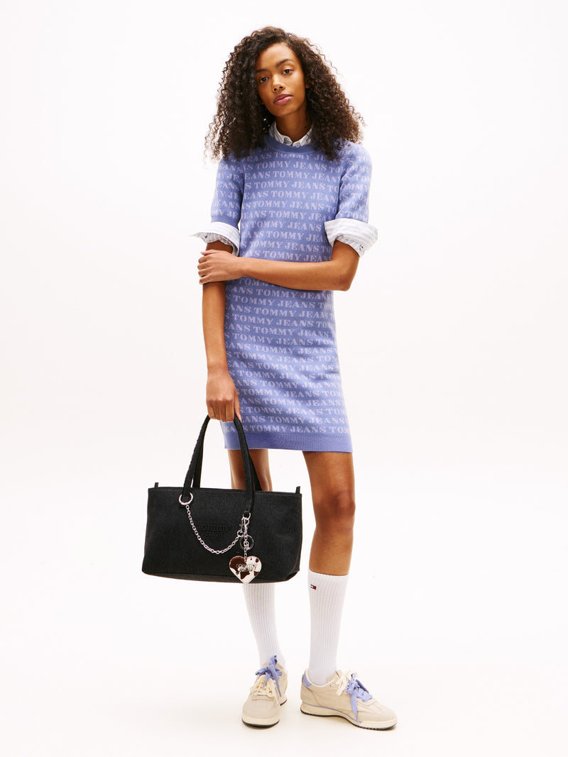 Short Sleeve Aop Sweater Bodycon Dress