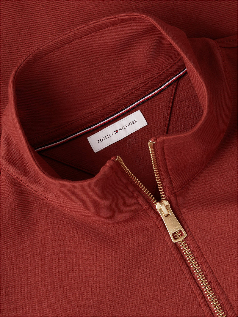 Regular Fit Quarter Zip Interlock Sweatshirt