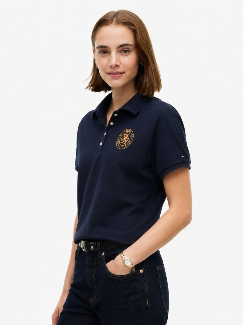 Solid Relaxed Fit Half Sleeve Pique Polo