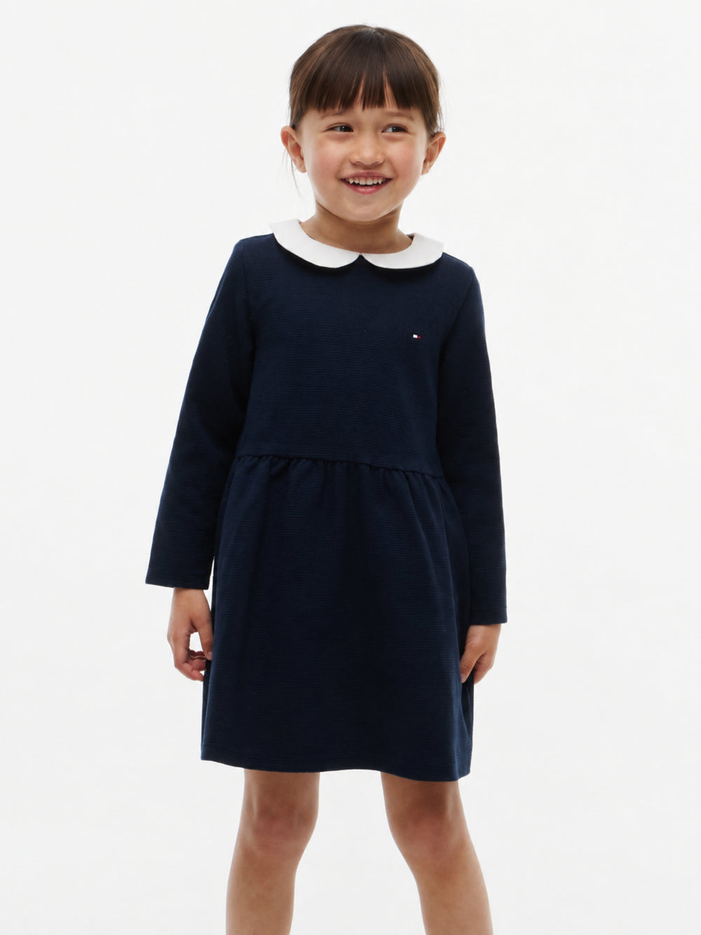 Kids Long-Sleeve Color Block Knit Skater Dress