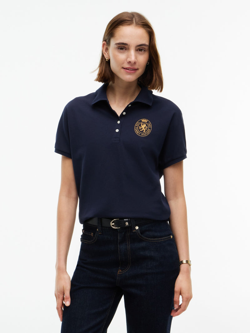 Solid Relaxed Fit Half Sleeve Pique Polo