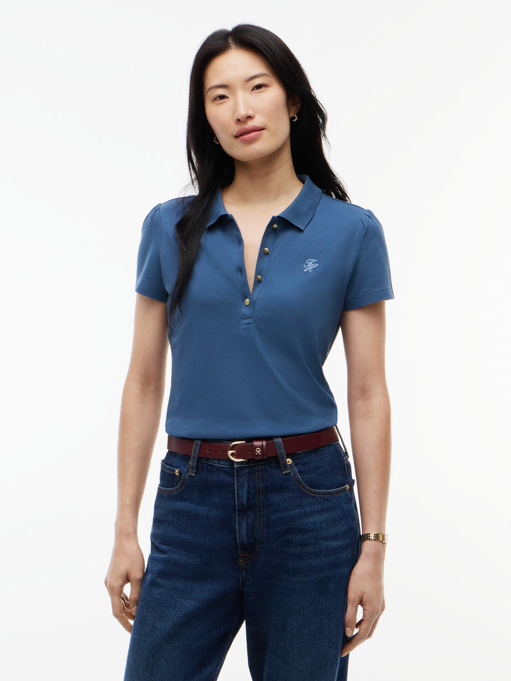 Solid Slim Fit Half Sleeve Pique Polo